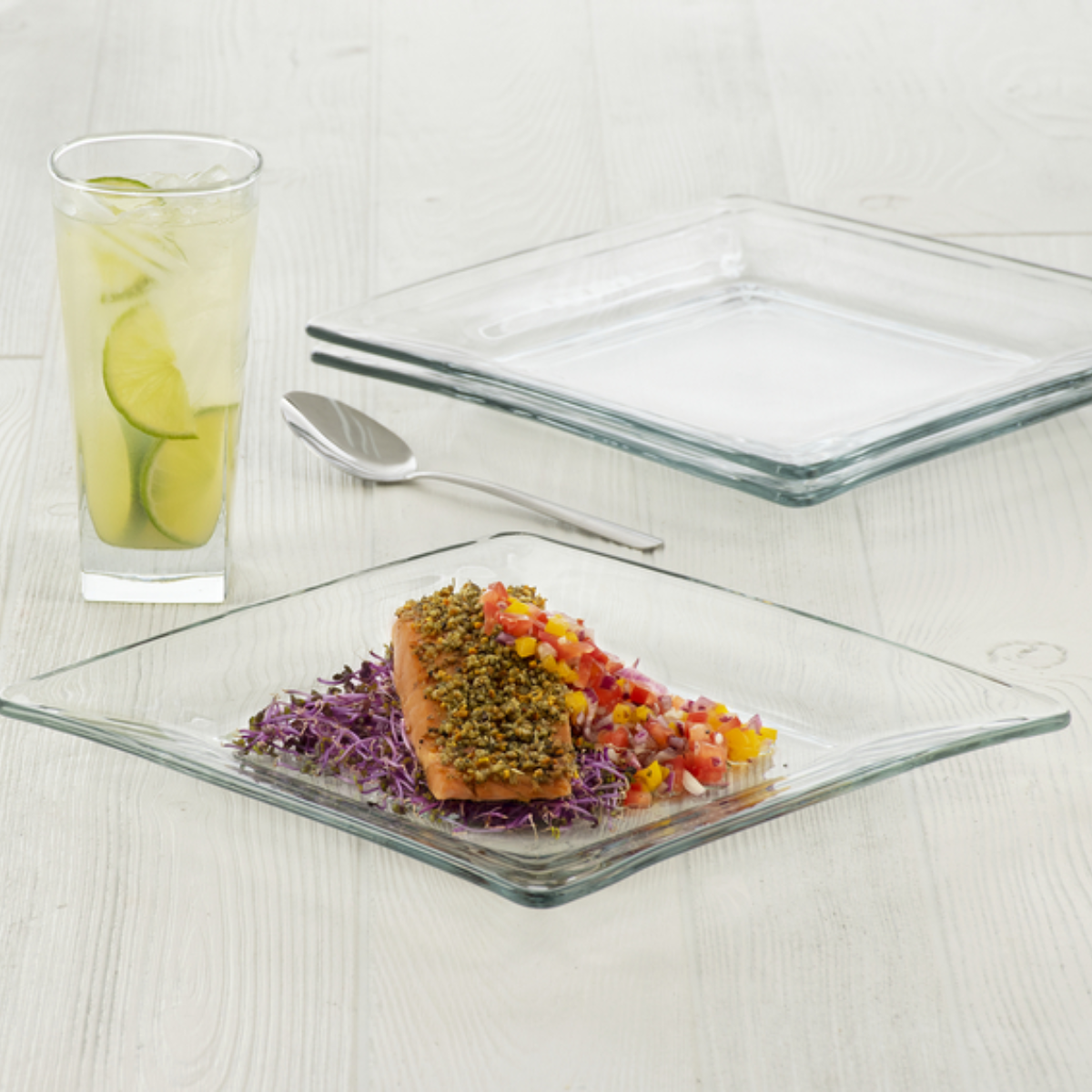 Crisa Tempo Plato Cuadrado  Caja x 12