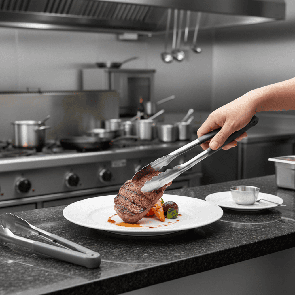 Pinza De Acero Mango Pvc Negro 30 Cm Bar Kitchen