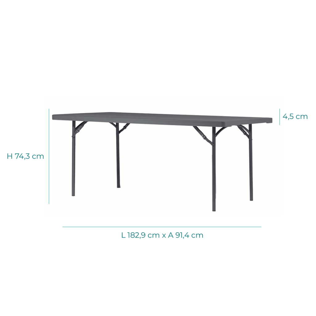 Mesa Plegable rectangular de 183 X 91 cm Zown